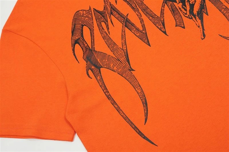 Gothic Graphic Cotton Tee Tangerine - Gallery Image 9 - Detailed View