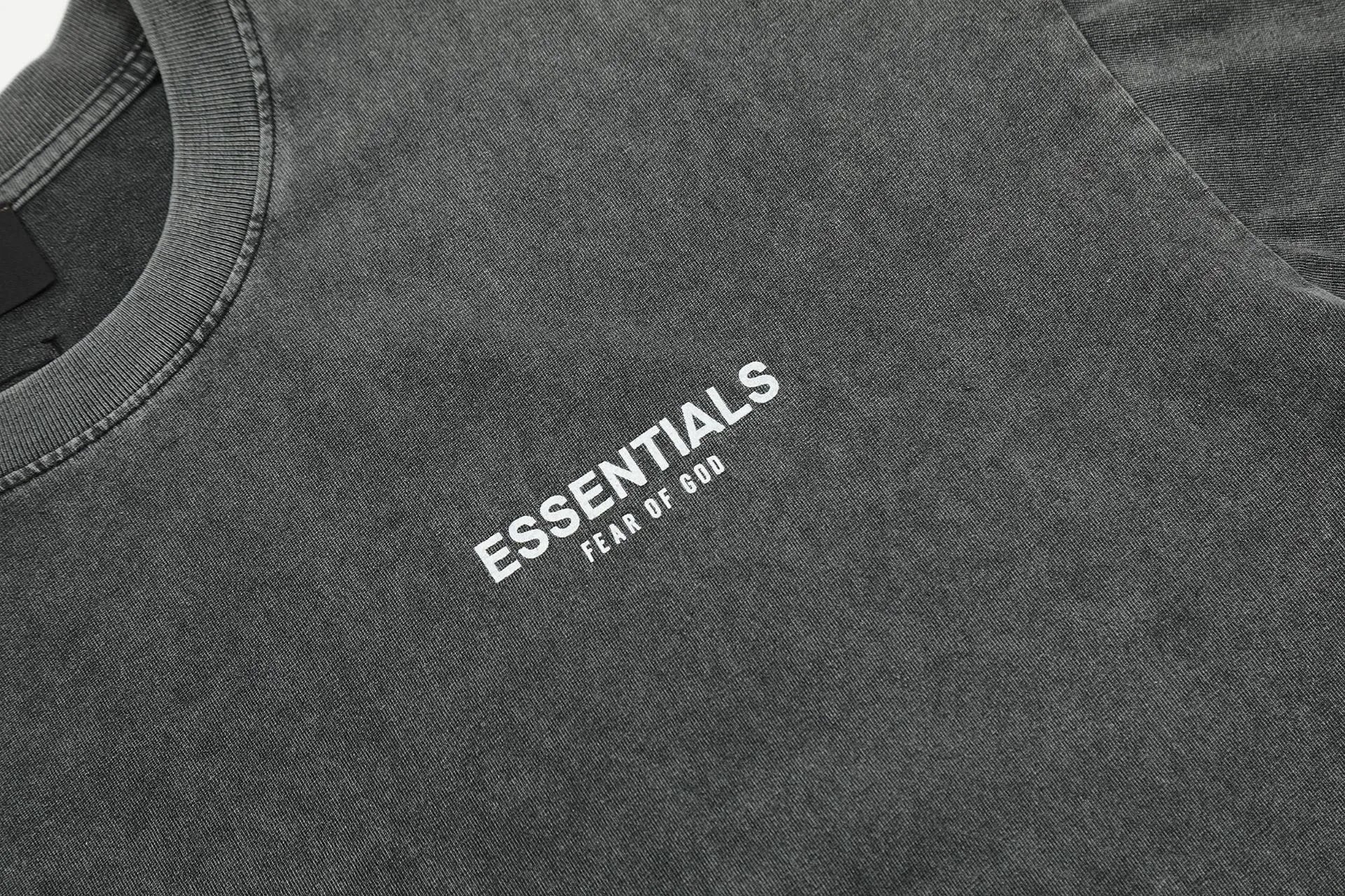 Vintage Washed Cotton Streetwear Tee Charcoal - Gallery Image 6 - Detailed View