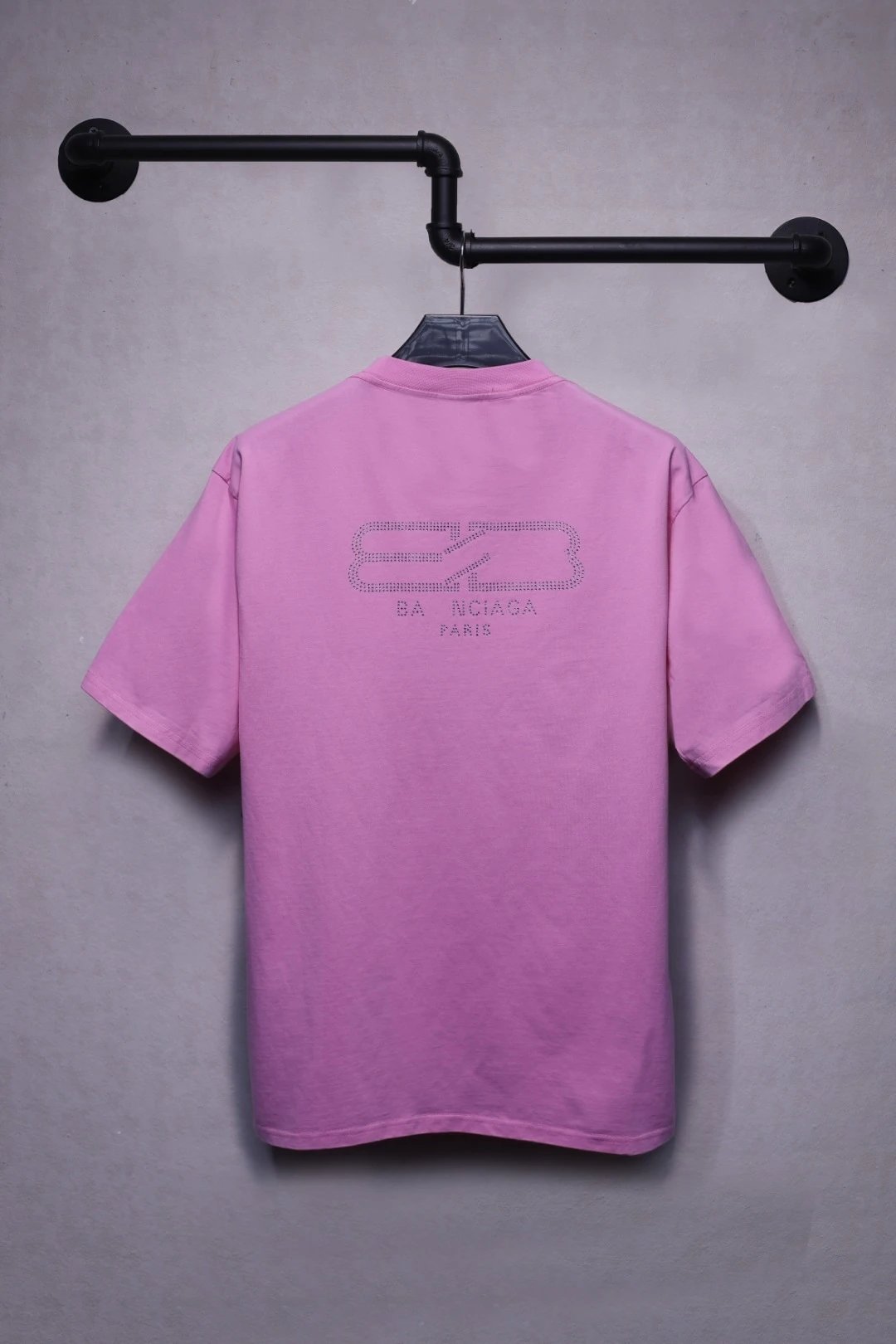 Casual Cotton Rhinestone Tee Unisex Orchid - Balenciaga - Cnfans - $26.77