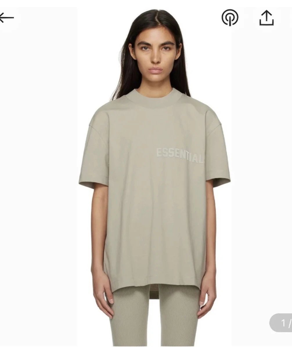 High-Street Cotton Tee Beige - Gallery Image 7 - Detailed View