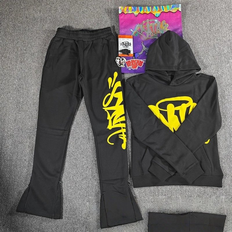 Hip Hop Fleece Hoodie Pants Set Streetwear - Onyx - Syna World(Syna) - Cnfans - $58.03