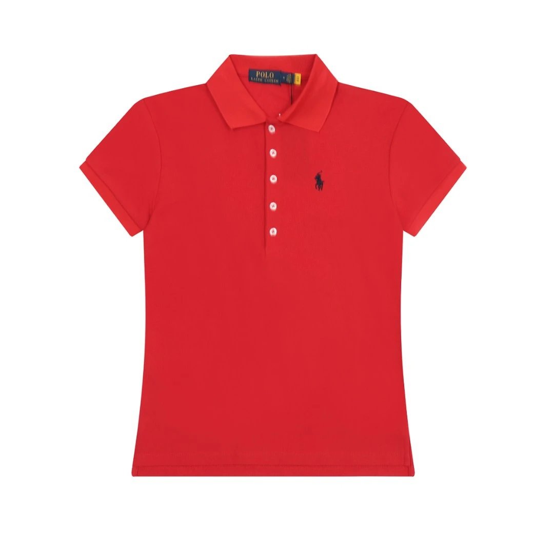 Women Slim Fit Cotton Polo Shirt Summer - Scarlet - Related Product - Cnfans