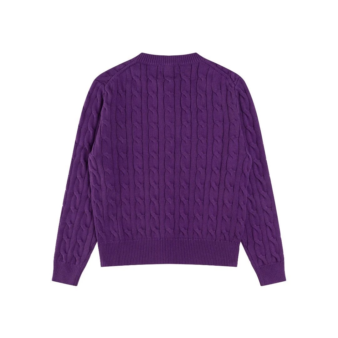 Cable Knit Cotton Cardigan Sweater Classic Khaki - Gallery Image 3 - Detailed View