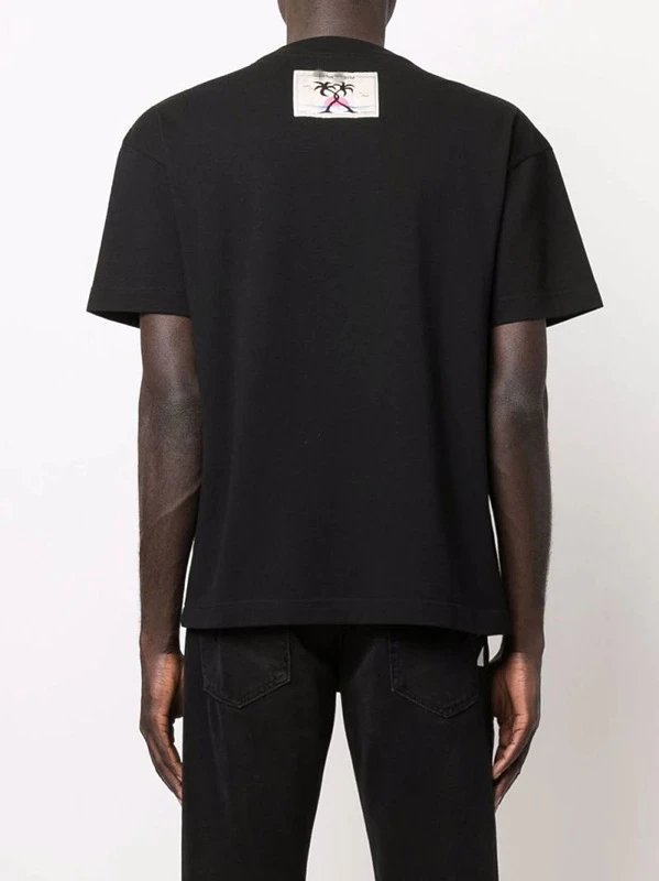 Street Sunset Palm Tree Tee Ebony Black - Gallery Image 4 - Detailed View