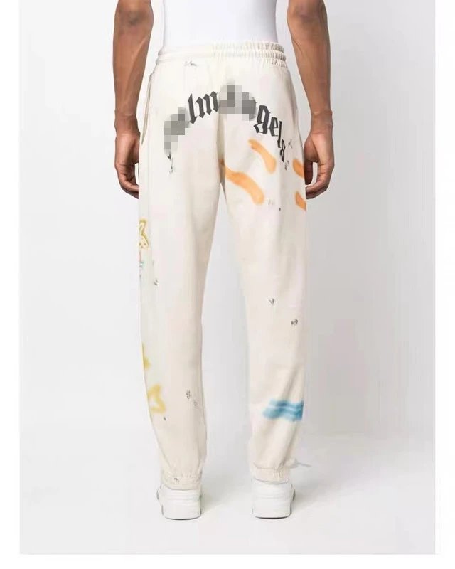 Street Cotton Sweatpants Unisex Joggers Ecru - Gallery Image 6 - Detailed View