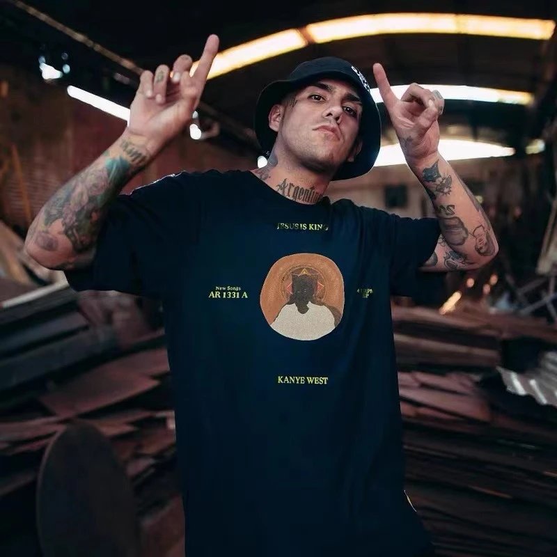 Streetwear Graphic Oversize Tee Midnight Navy - Gallery Image 5 - Detailed View