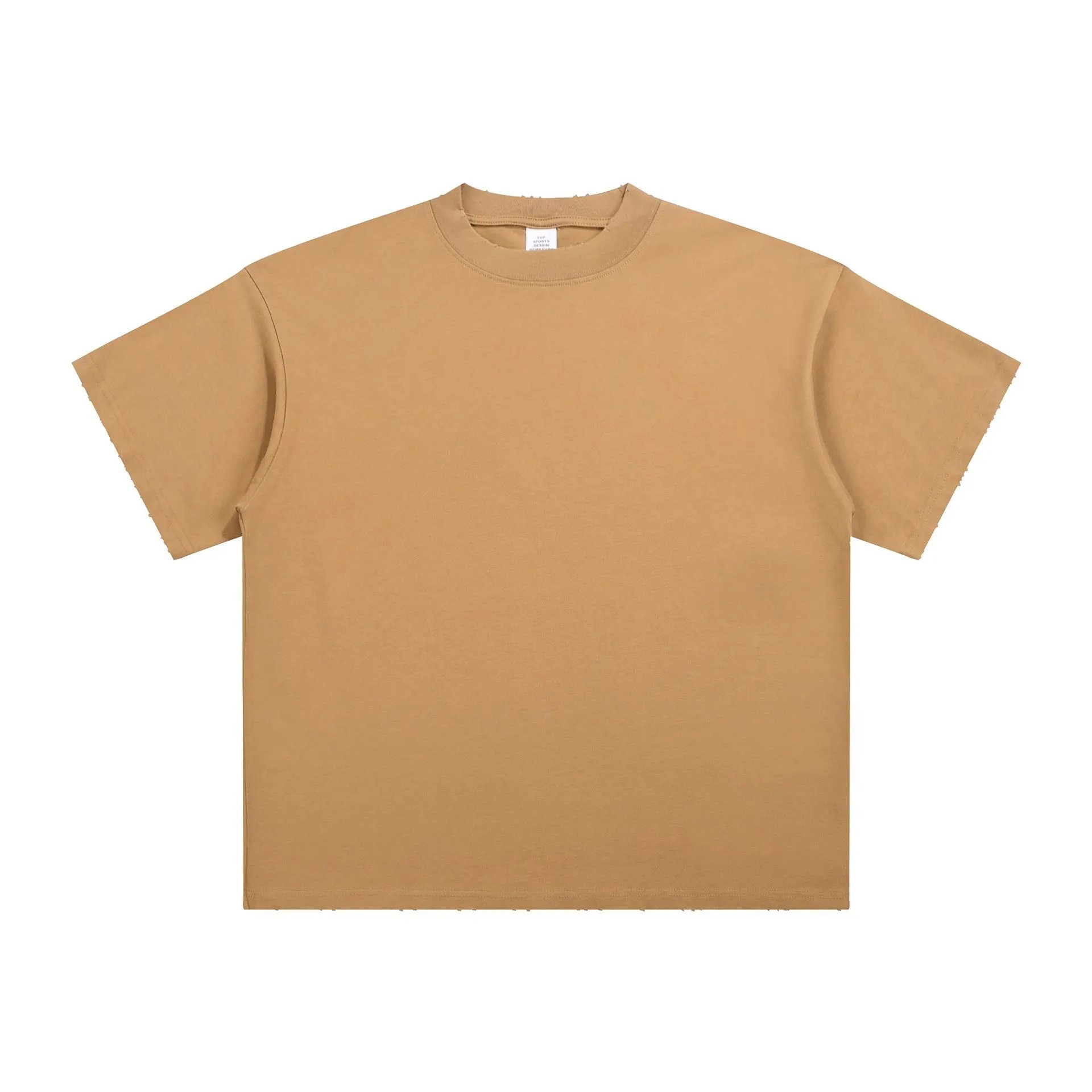 Men's Streetwear Heavy Cotton Tee Sanddrift - CHAOKEXI - Cnfans - $17.74