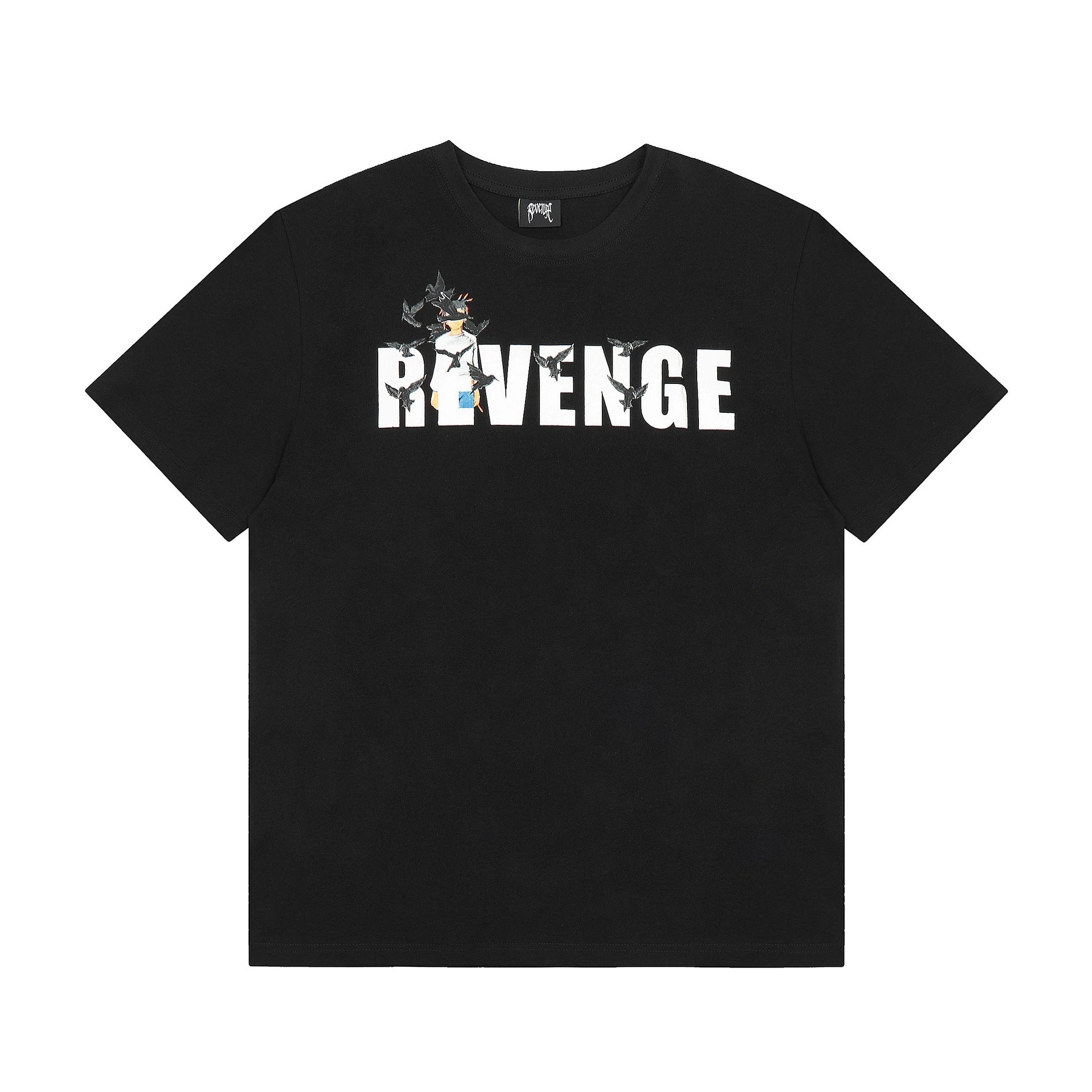 Streetwear Cotton Graphic Tee Raven Black - Gallery Image 4 - Detailed View