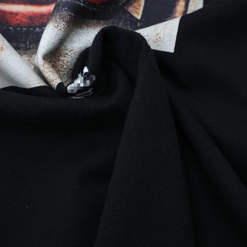 Streetwear Dice and Snake Graphic Oversized T-Shirt Ebony Black - Gallery Image 9 - Detailed View