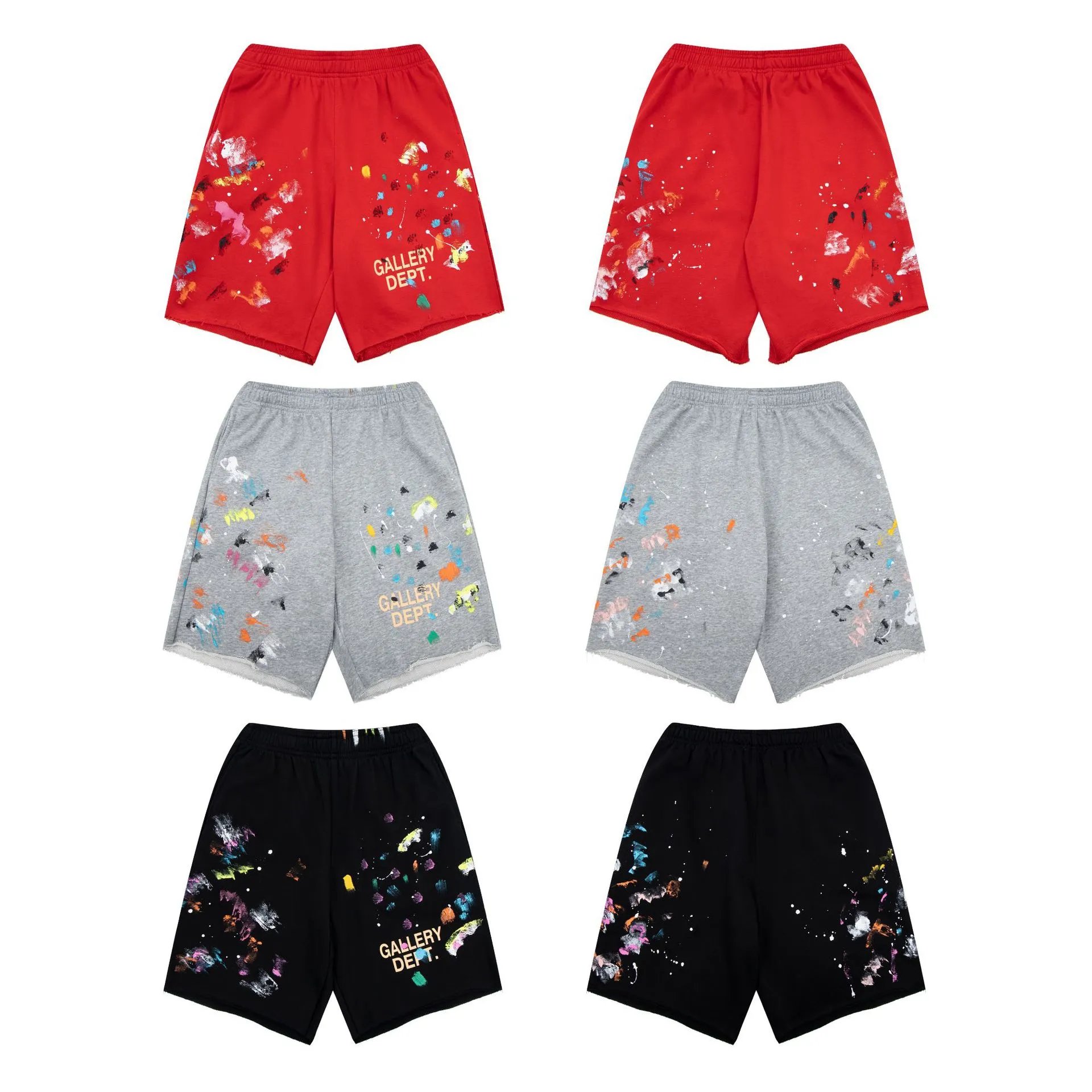 Gallery Dept Painted Shorts Red - High Quality Product Image - Cnfans