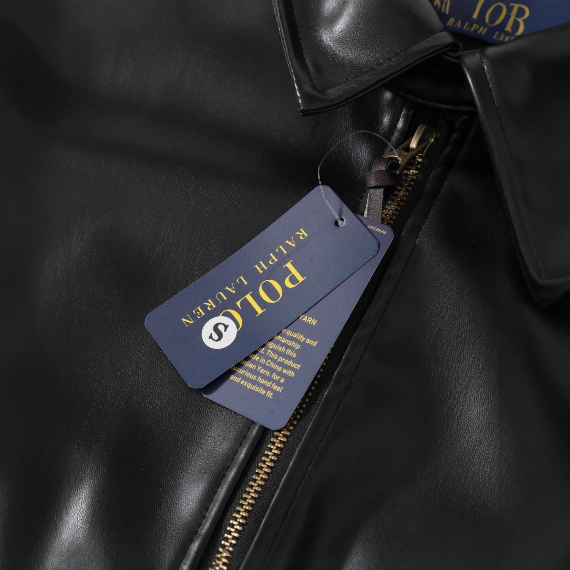 Polo Ralph Lauren Leather Jacket Black - Gallery Image 7 - Detailed View