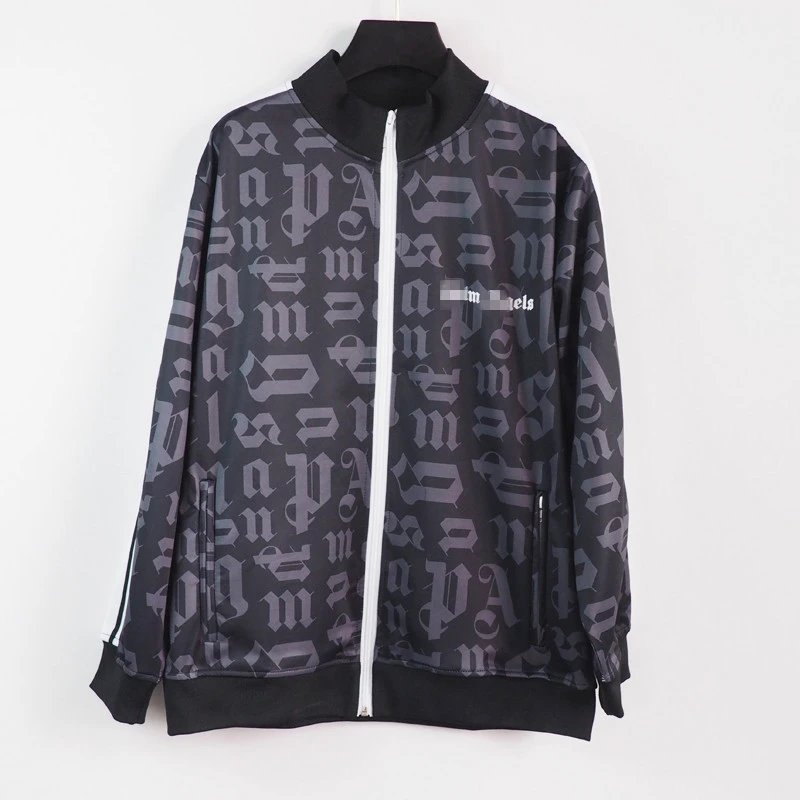 Casual Striped Track Jacket Unisex Outerwear Onyx - Palm Angels - Cnfans - $35.16