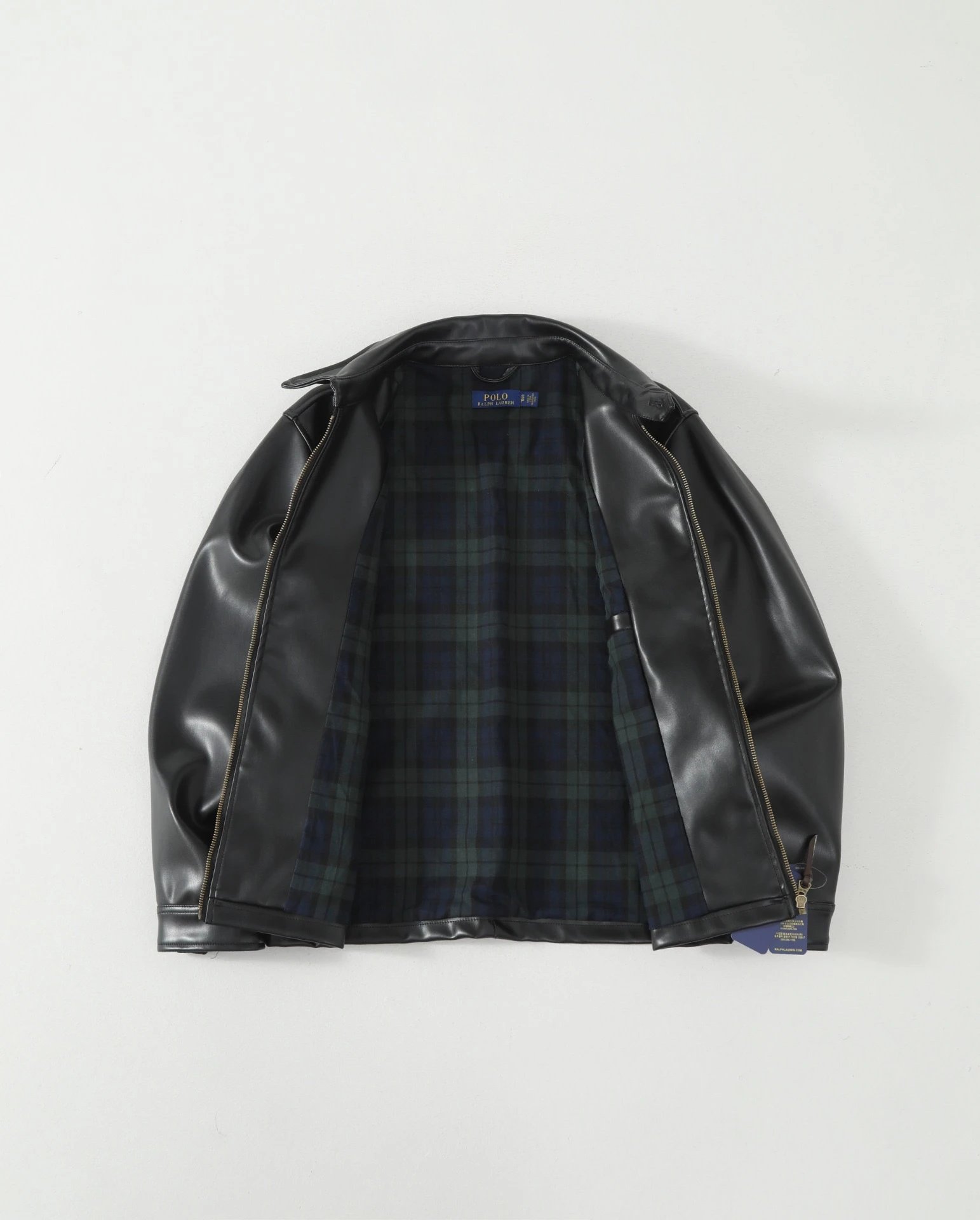 Polo Ralph Lauren Leather Jacket Black - Gallery Image 4 - Detailed View