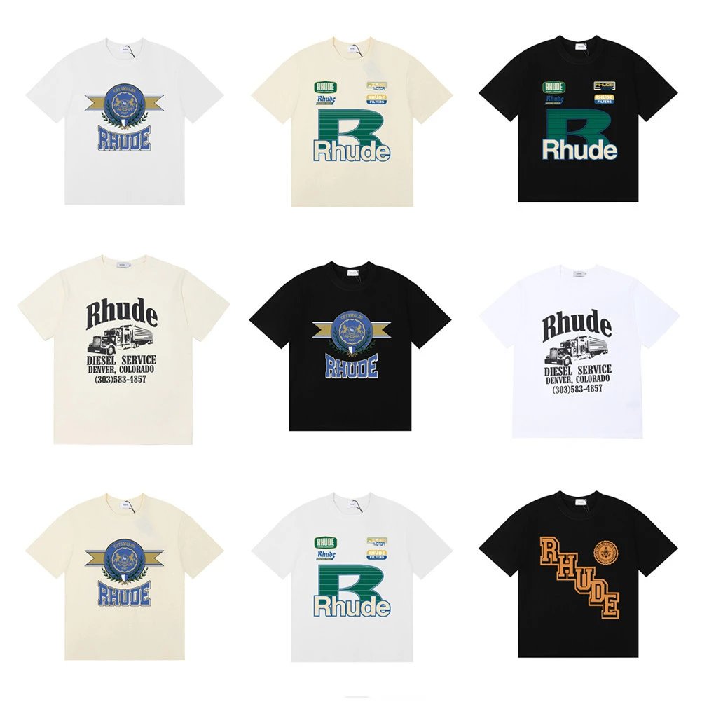 Rhude Logo Print T-Shirt Black - High Quality Product Image - Cnfans