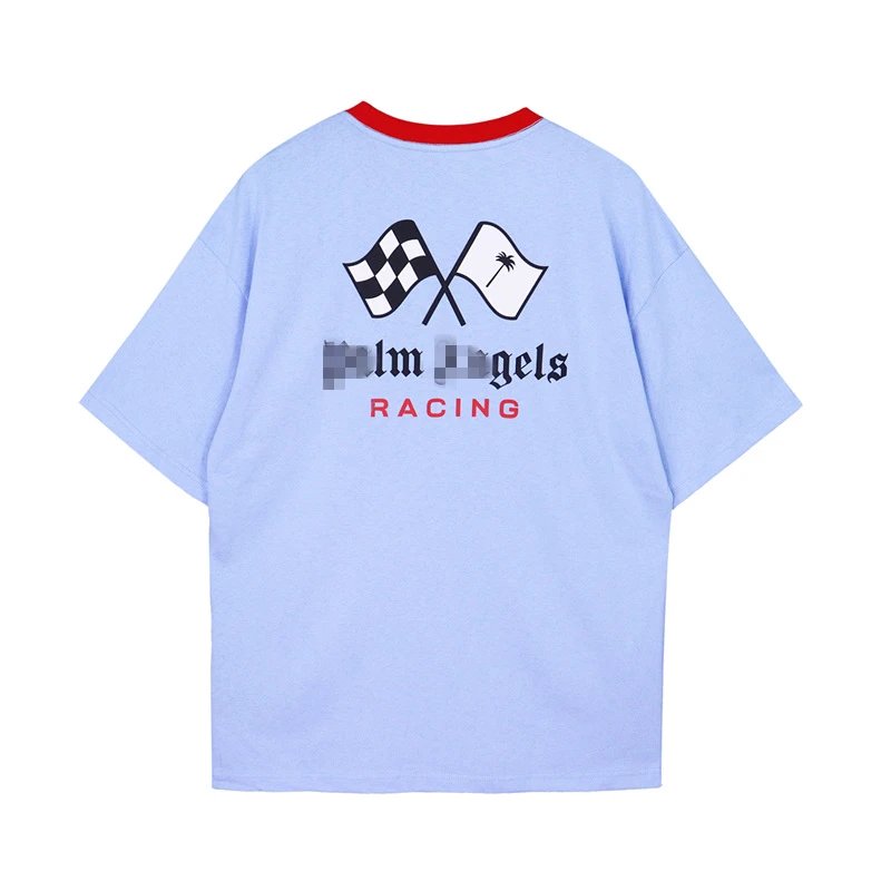 Racing Graphic Cotton Streetwear T-Shirt Ivory - Gallery Image 8 - Detailed View