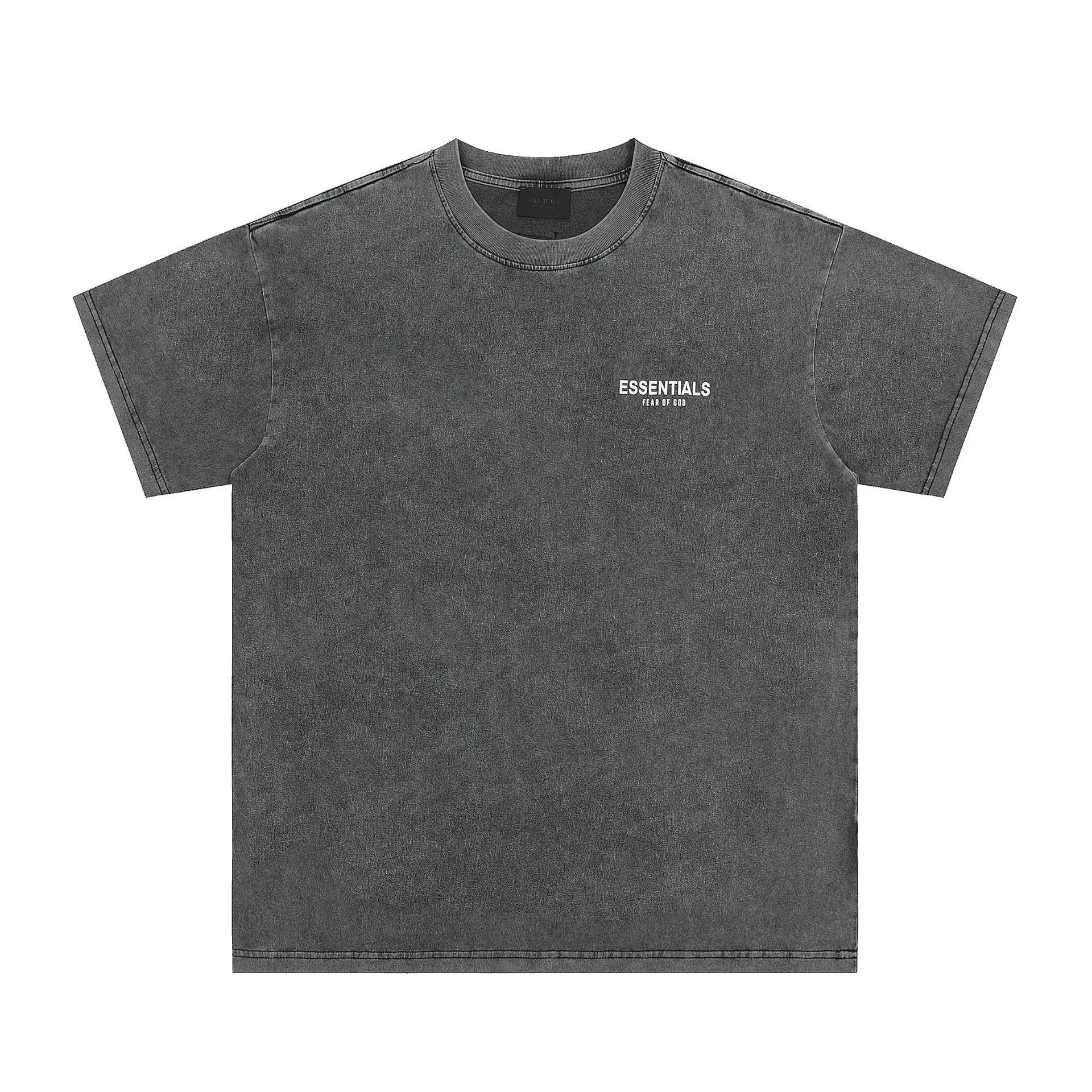 Vintage Washed Cotton Streetwear Tee Charcoal - Gallery Image 2 - Detailed View