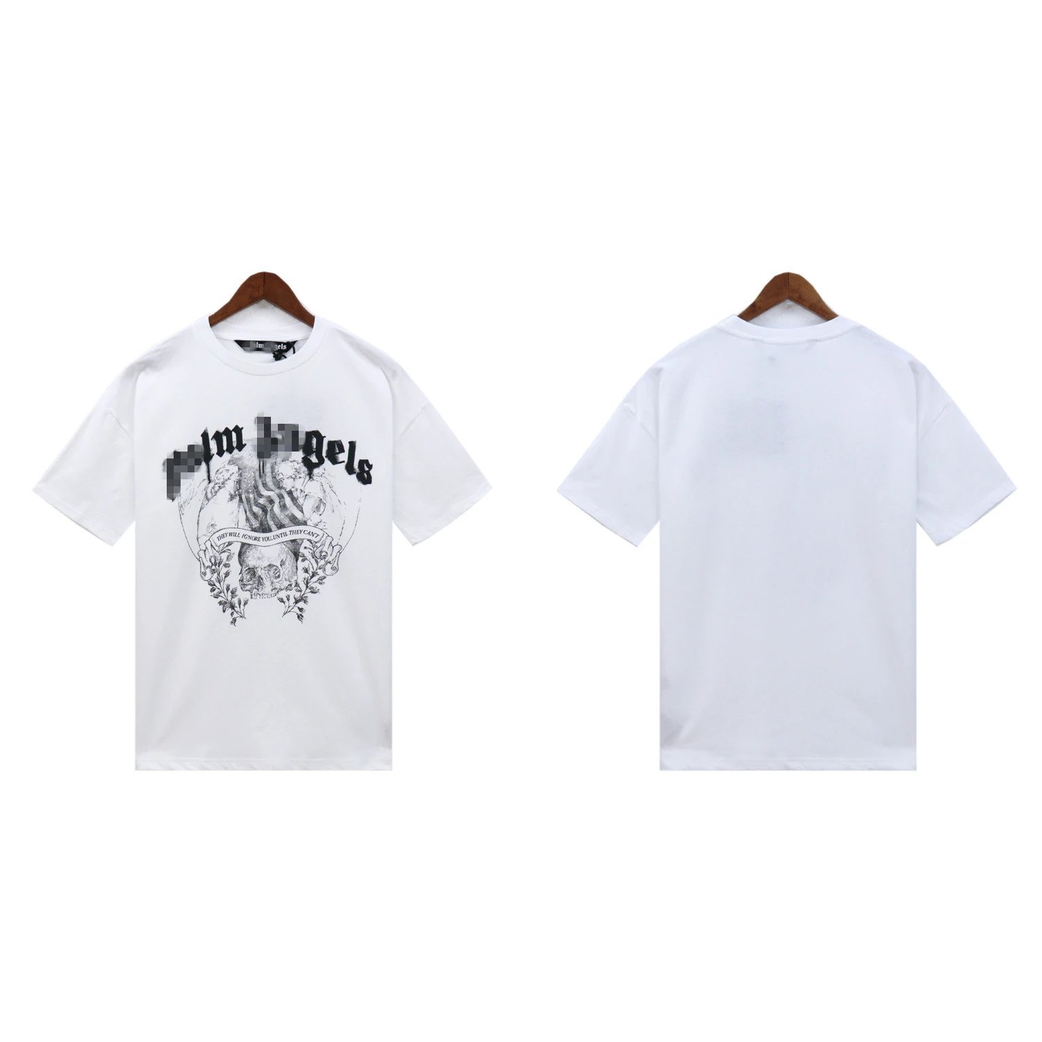 Streetwear Skull Angel Tee Cotton White - Palm Angels - Cnfans - $20.65