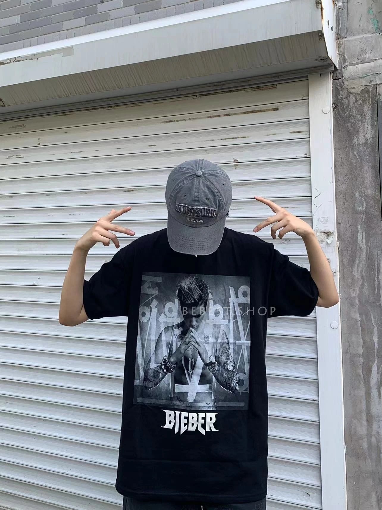 Vintage Washed Graphic Tee Charcoal - Gallery Image 13 - Detailed View