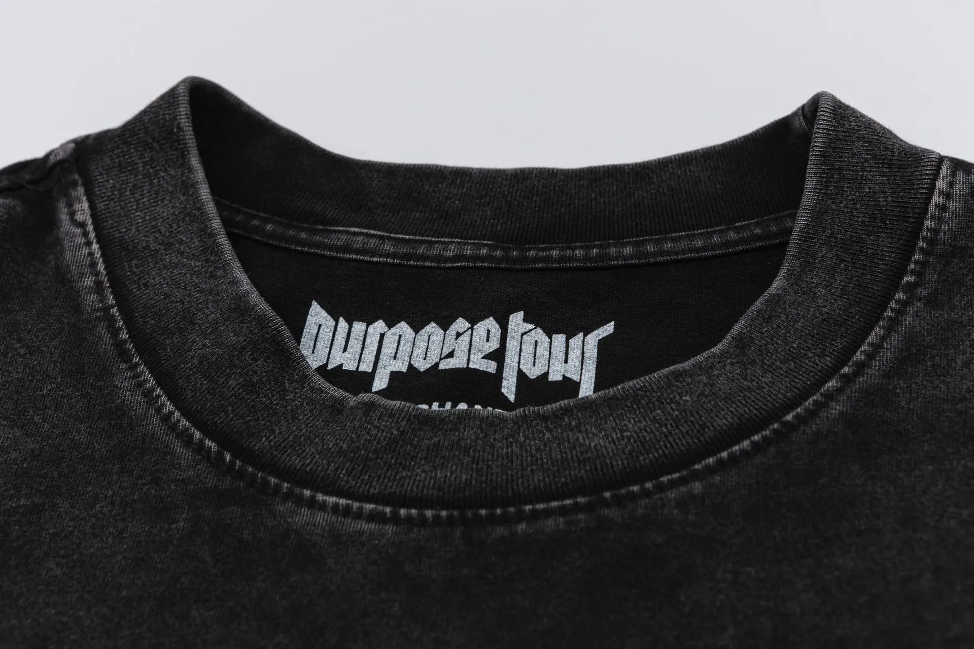 Vintage Washed Graphic Tee Charcoal - Gallery Image 4 - Detailed View