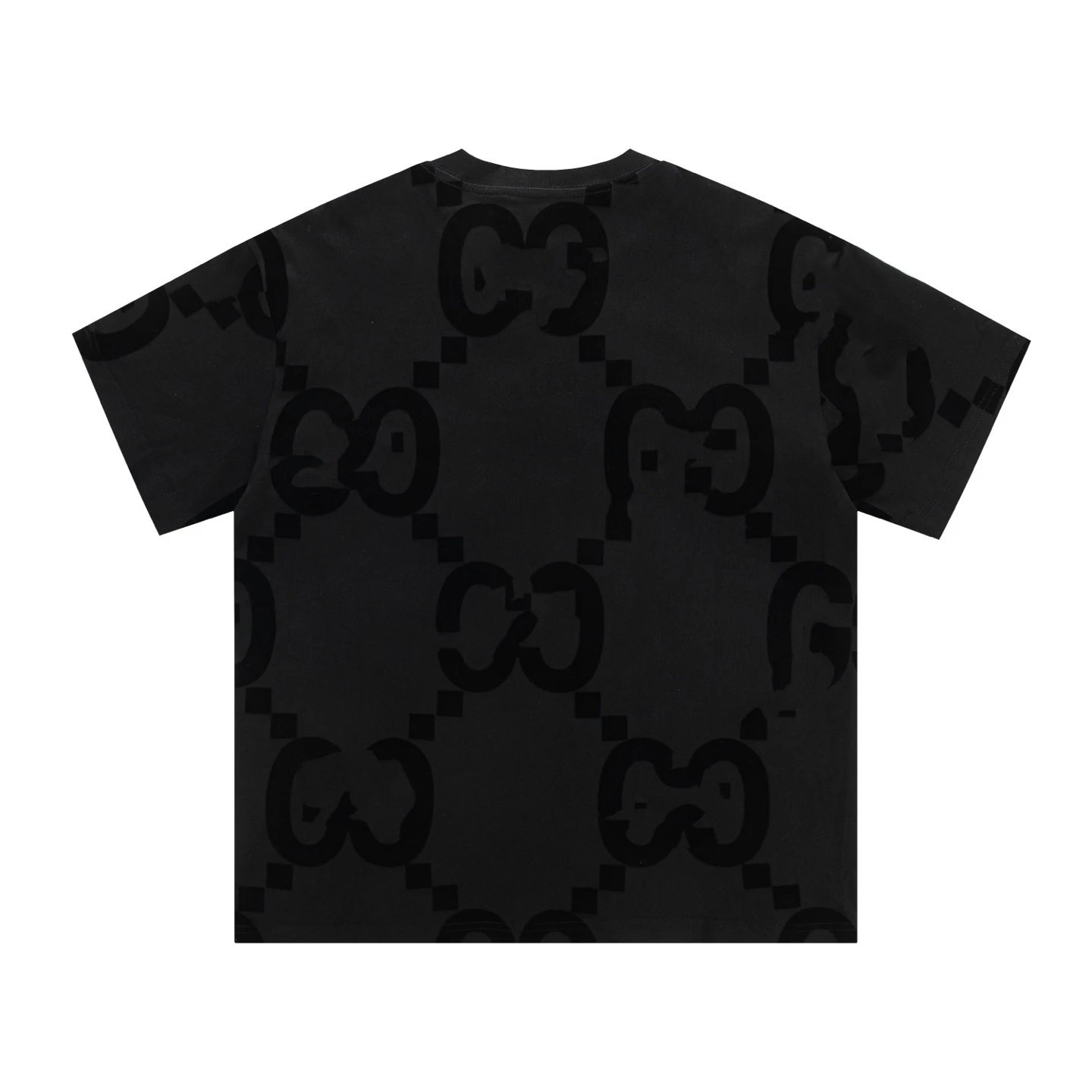 Velvet Print Casual Unisex Tee - Onyx - Gallery Image 2 - Detailed View