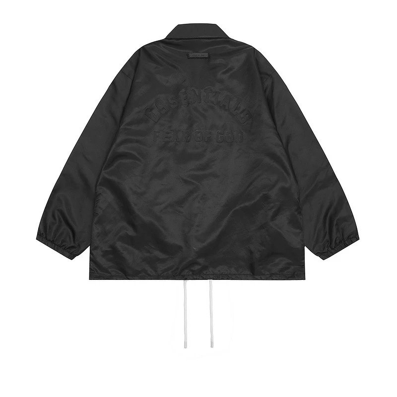 Fear of God Coach Jacket Black - Gallery Image 2 - Detailed View