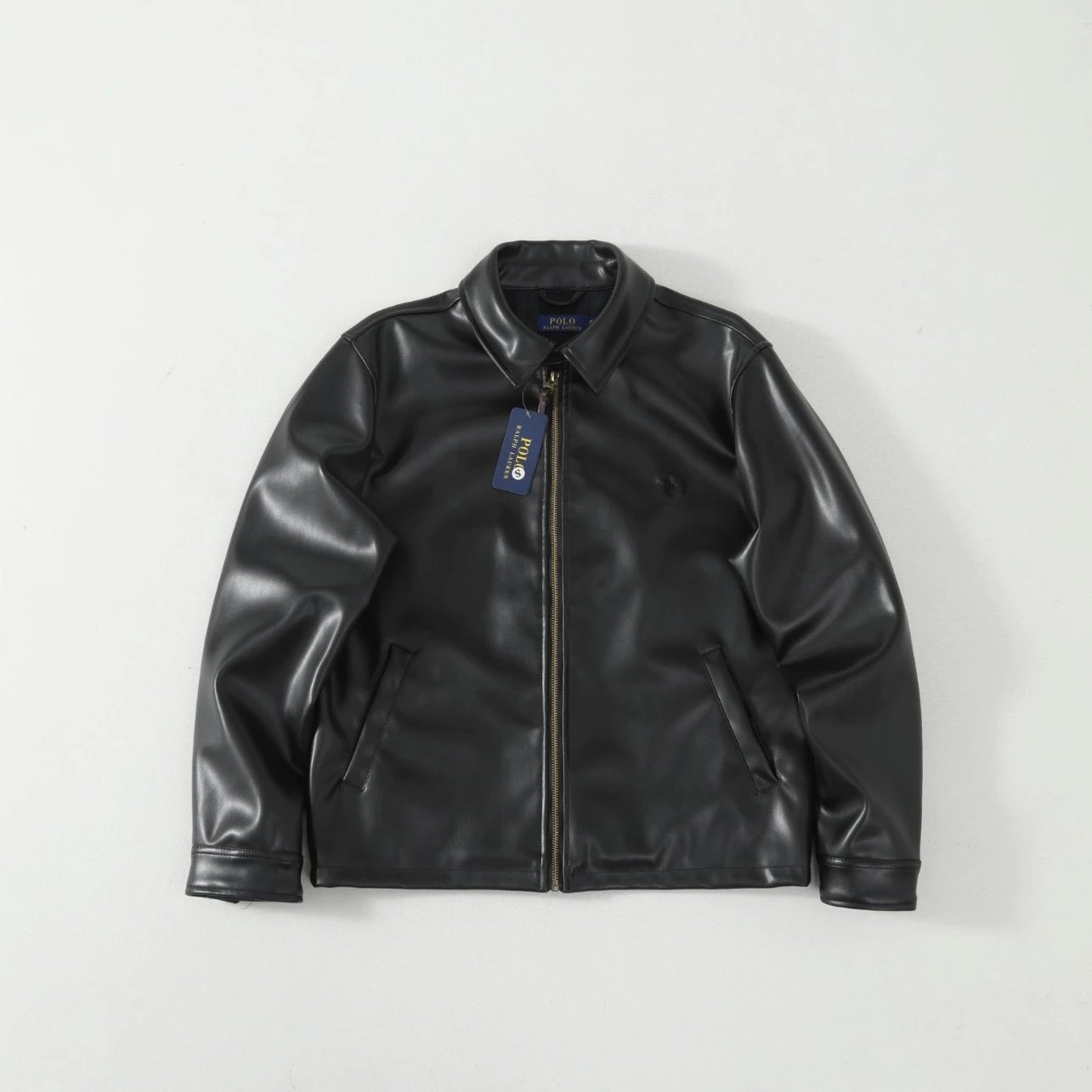 Polo Ralph Lauren Leather Jacket Black - Gallery Image 2 - Detailed View