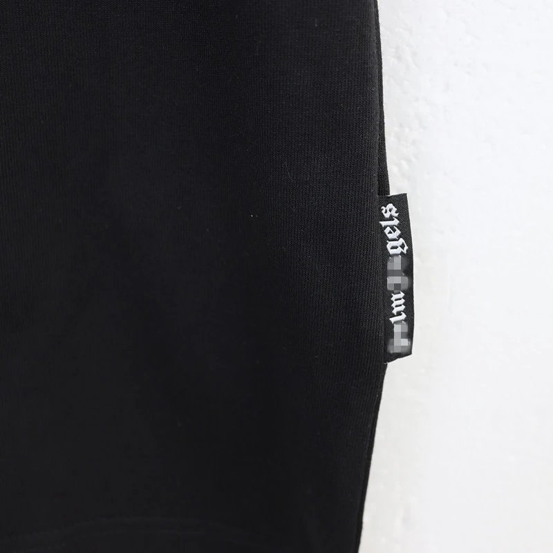 Dragon Year Letter Embroidered Streetwear T-Shirt Ebony Black - Gallery Image 9 - Detailed View