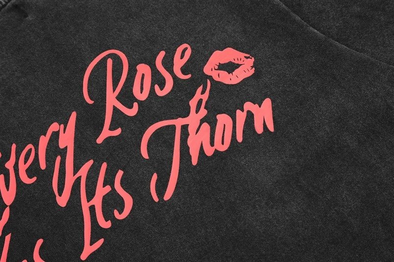 REPRESENT Romantic Lips Graphic Tee Black - Gallery Image 7 - Detailed View