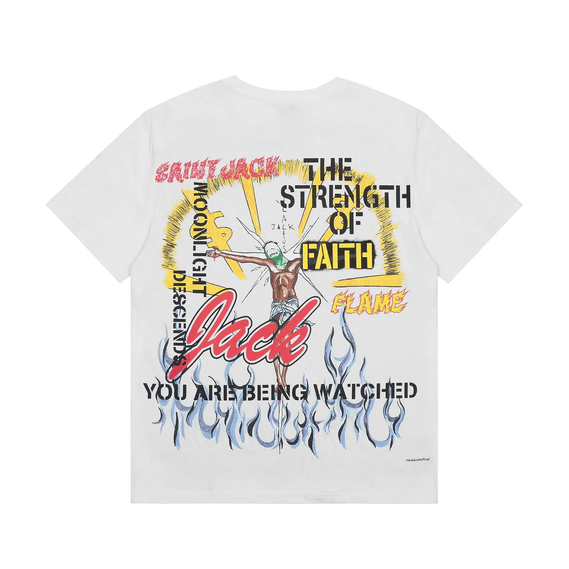 Utopia Graphic Cotton Unisex Tee Ivory - Travis Scott - Cnfans - $22.26