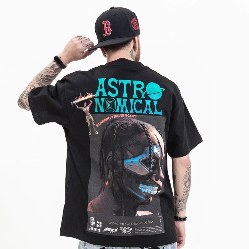 Streetwear Robot Graphic Cotton Tee Ivory - Gallery Image 7 - Detailed View