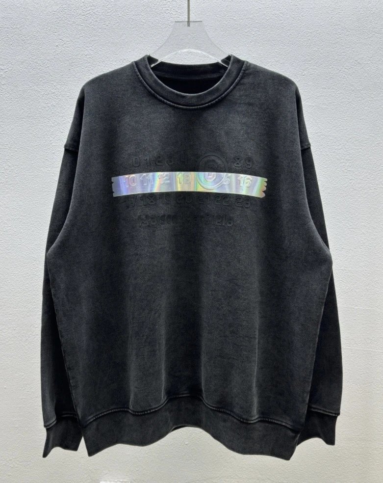 Maison Margiela MM6 Print Sweatshirt Black - Gallery Image 12 - Detailed View