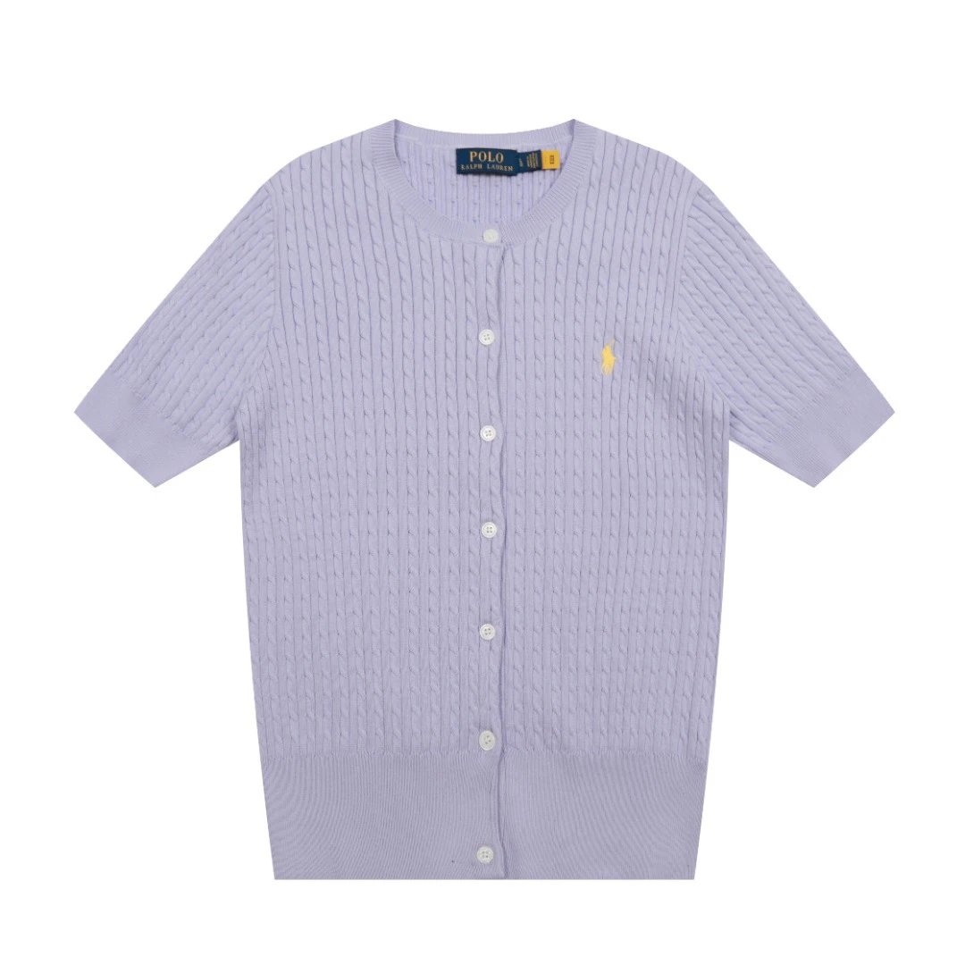 Cable-Knit Cotton Cardigan Top, Wisteria - Ralph Lauren - Cnfans - $29.03