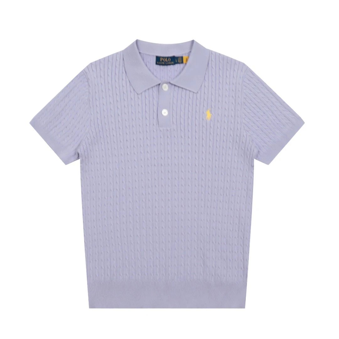 Knit Polo Shirt Summer Style Short Sleeve Lavender - Ralph Lauren - Cnfans - $29.03