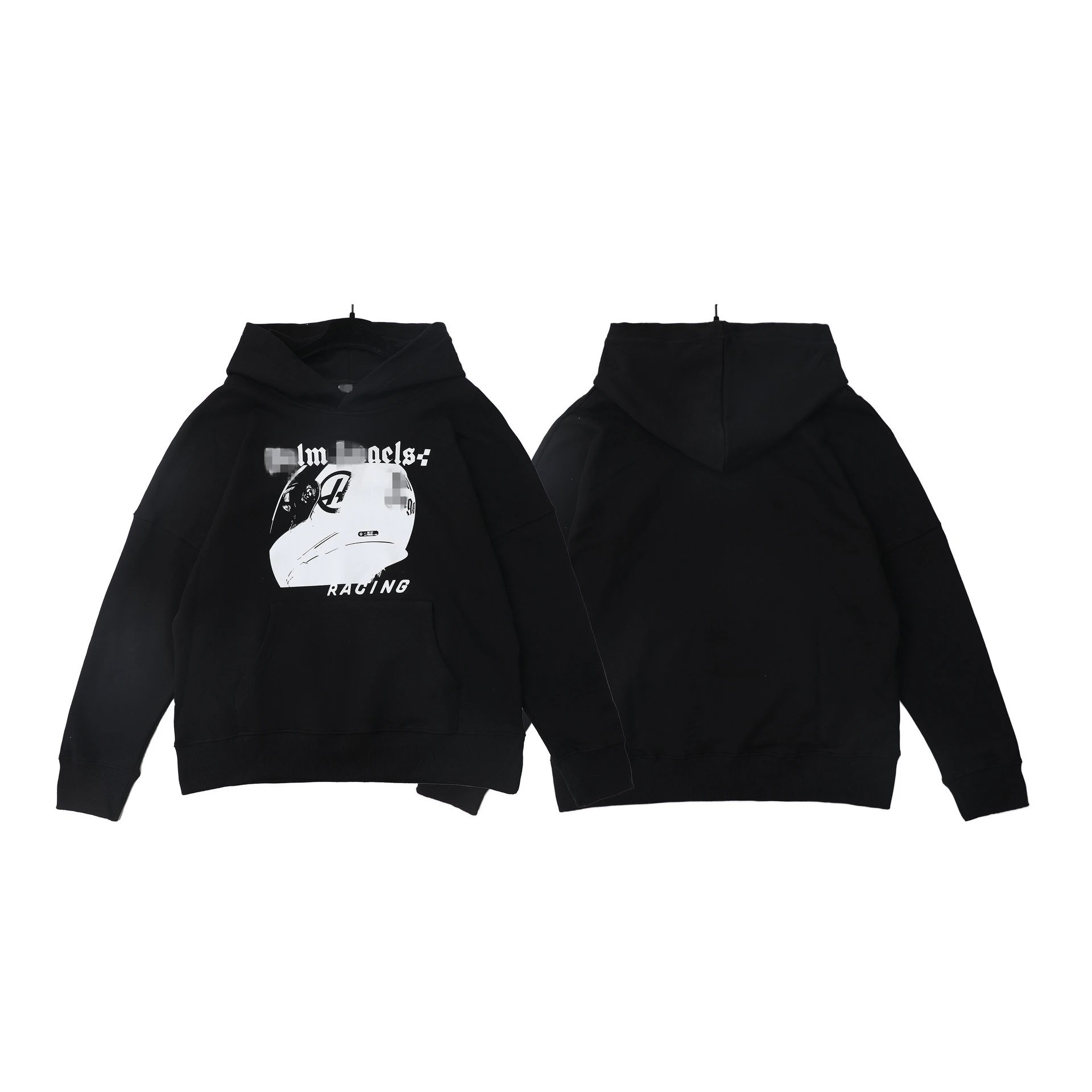 Palm Angels Racing Hoodie Black - Gallery Image 1 - Detailed View