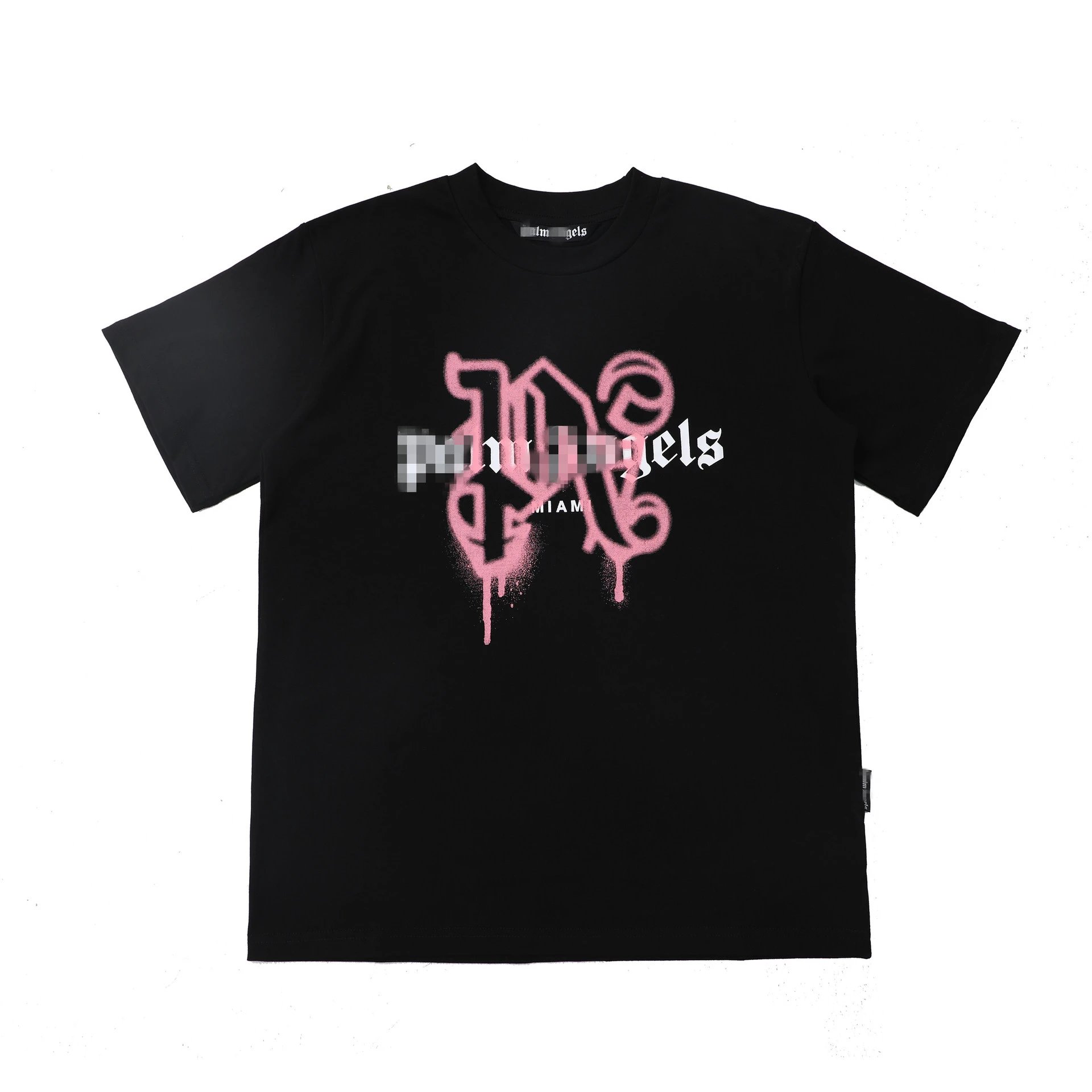 Graffiti Print Streetwear Cotton T-Shirt Midnight Black - Gallery Image 4 - Detailed View