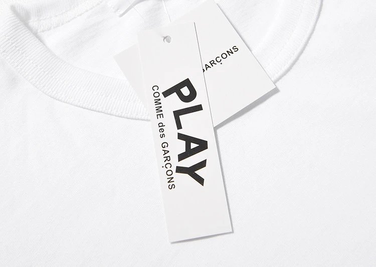 CDG Play Heart Logo T-Shirt White - Gallery Image 7 - Detailed View