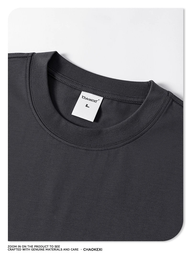 Retro Cotton Boxy T-Shirt Unisex Tee Ecru - Gallery Image 10 - Detailed View