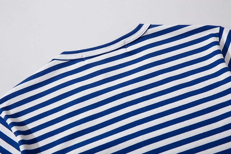 CDG Play Heart Striped Tee Multicolor - Gallery Image 7 - Detailed View