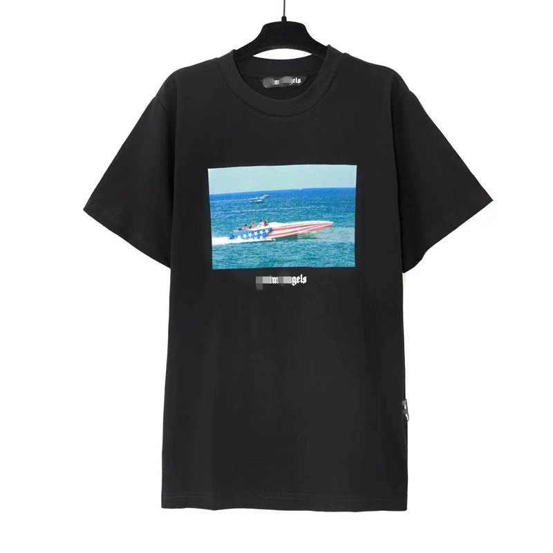 High Street Boat Graphic Cotton T-Shirt Jet Black - Gallery Image 1 - Detailed View