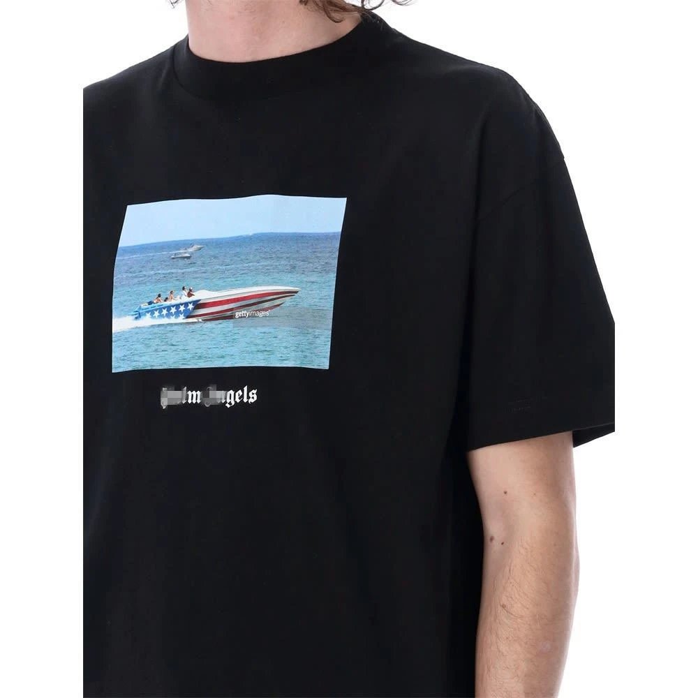 High Street Boat Graphic Cotton T-Shirt Jet Black - Gallery Image 12 - Detailed View