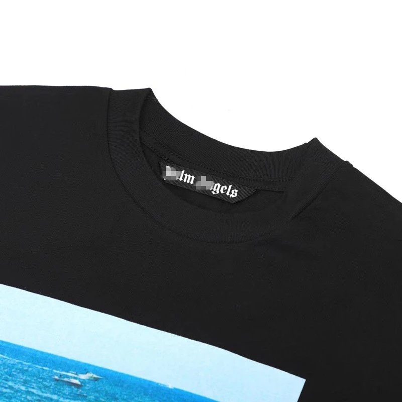 High Street Boat Graphic Cotton T-Shirt Jet Black - Gallery Image 4 - Detailed View