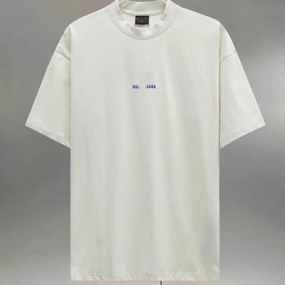 Unisex OS Embroidered Short Sleeve Tee, Casual, Ecru - Gallery Image 2 - Detailed View