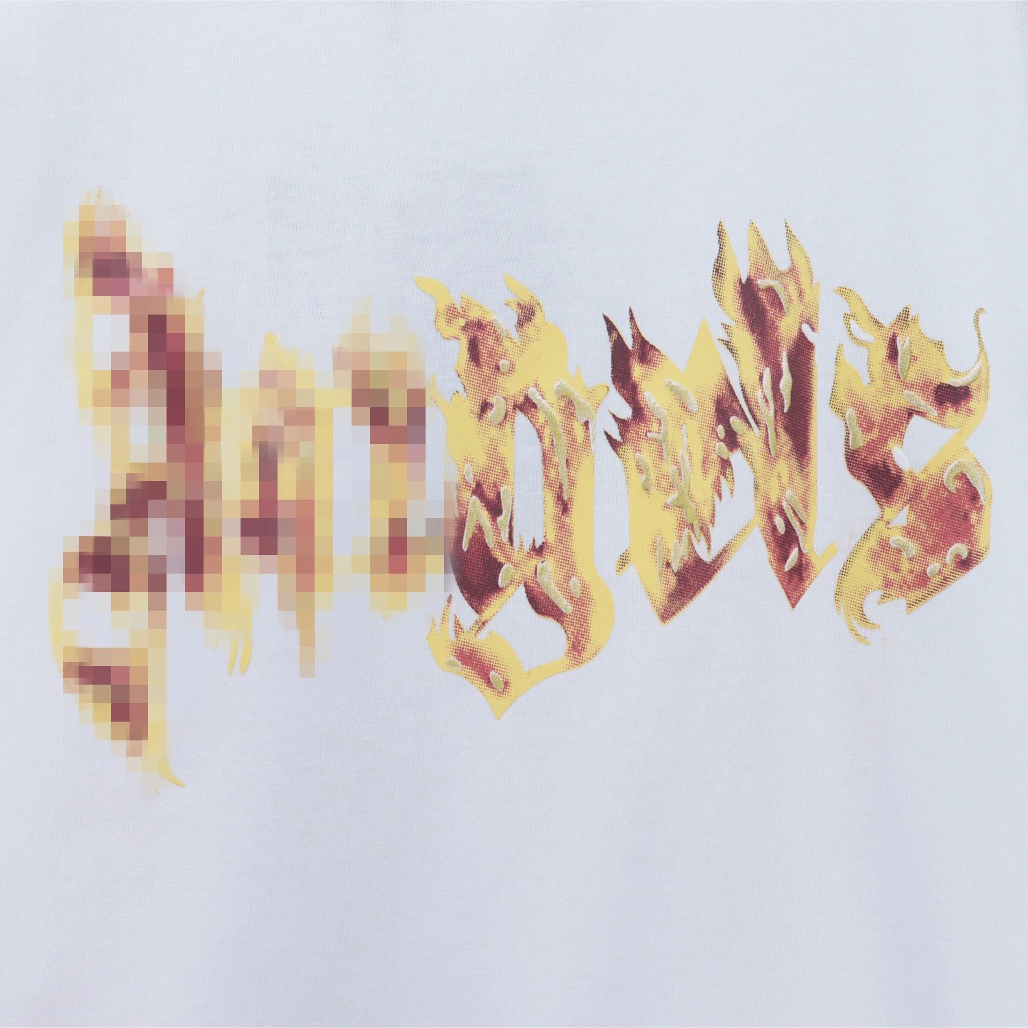 Unisex Streetwear Flame Logo Cotton T-Shirt Black White - Gallery Image 6 - Detailed View