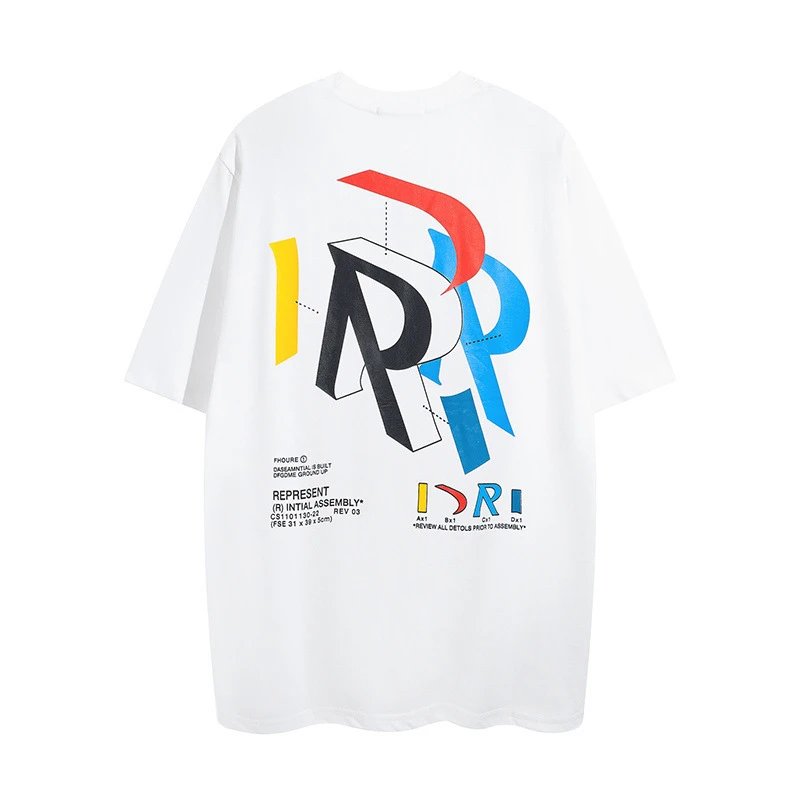 REPRESENT Multi-Color Print Tee White - Gallery Image 3 - Detailed View