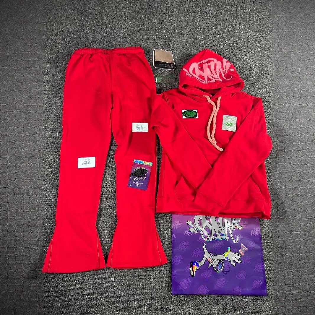 Street Fleece Hoodie Pants Set, Casual Scarlet - Gallery Image 1 - Detailed View