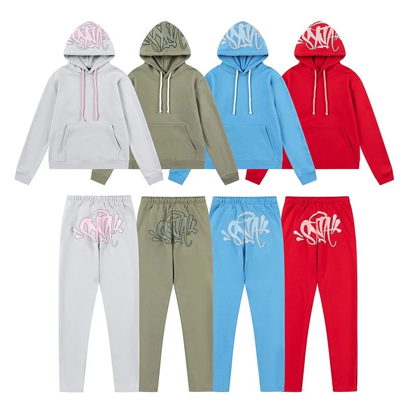 Street Fleece Hoodie Pants Set, Casual Scarlet - Gallery Image 4 - Detailed View