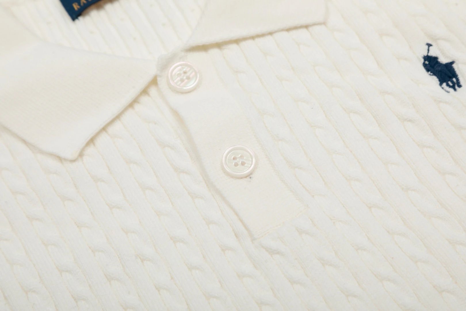 Casual Knit Polo Shirt Summer Short Sleeve Azure - Gallery Image 14 - Detailed View