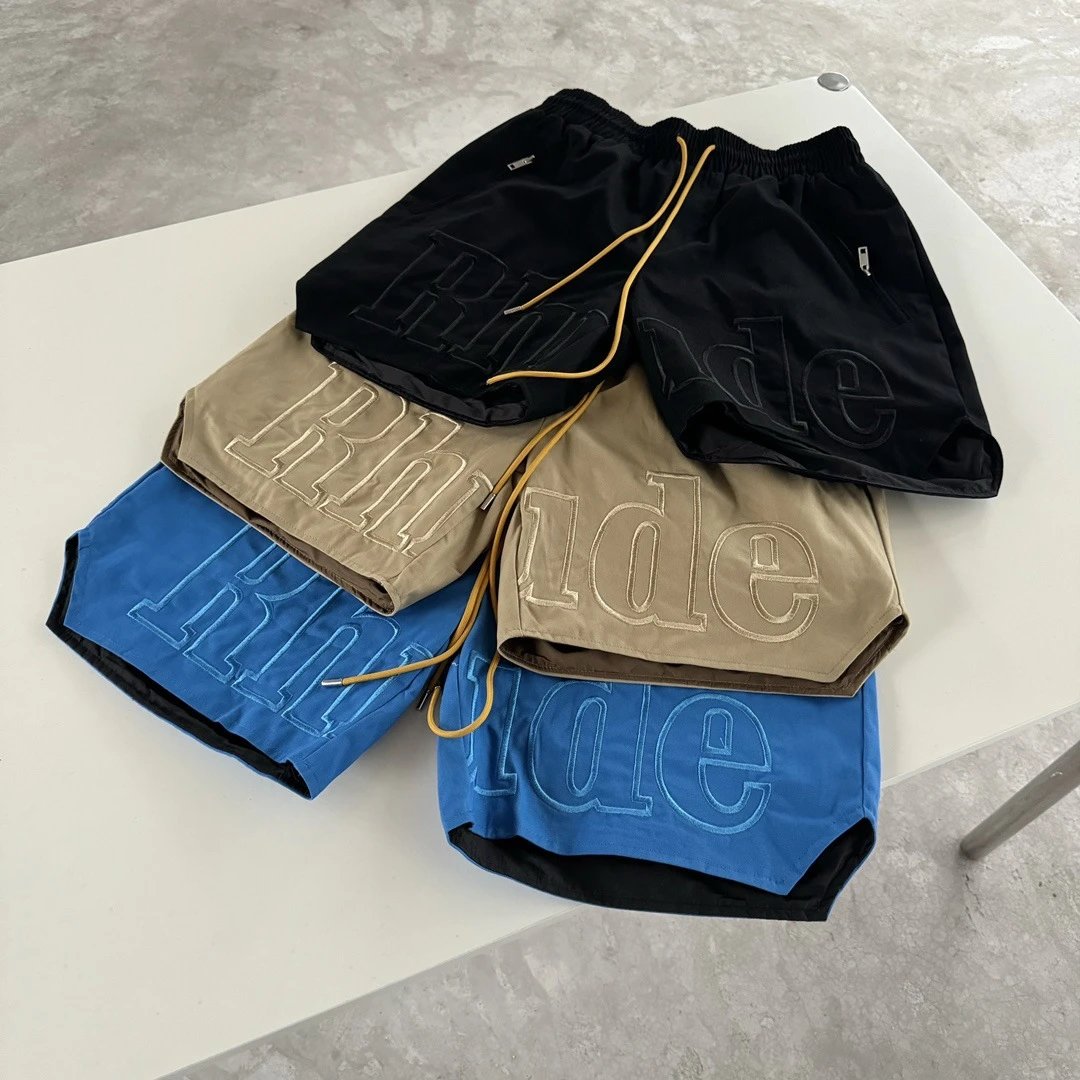 RHODE Embroidered Drawstring Shorts MultiColor - Gallery Image 2 - Detailed View