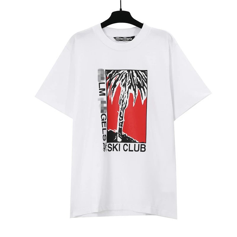 Streetwear Palm Tree Graphic Cotton Tee Ivory - Gallery Image 3 - Detailed View