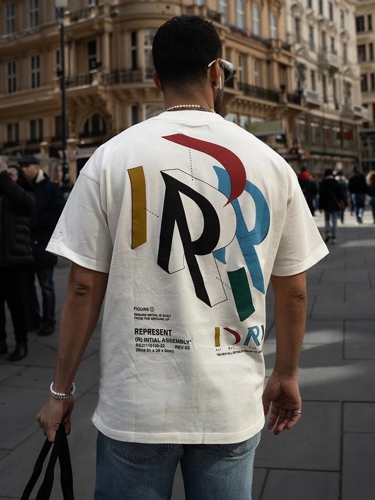 REPRESENT Multi-Color Print Tee White - Gallery Image 9 - Detailed View